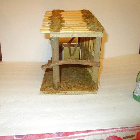 16” Wood CRECHE Stable NATIVITY SET With 9 PORCELAIN Figures JESUS Animals VTG - Picture 10 of 12